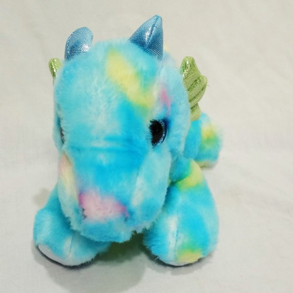 Sprinkles Dragon Aurora Plush Stuffed Animal 5" 2020 Toy Blue Yellow - Picture 1 of 7